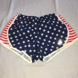 American flag athletic shorts
